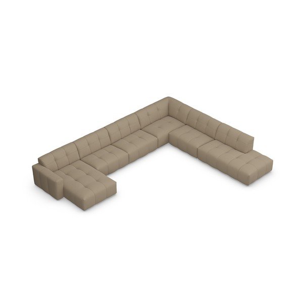 Divano angolare a U beige Chess - Furninova-image-3
