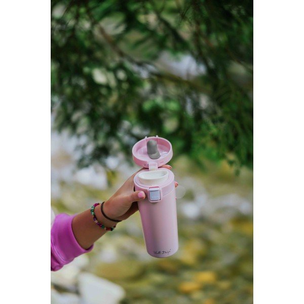 Tazza termica da viaggio rosa, 400 ml Fuori - Vialli Design-image-3