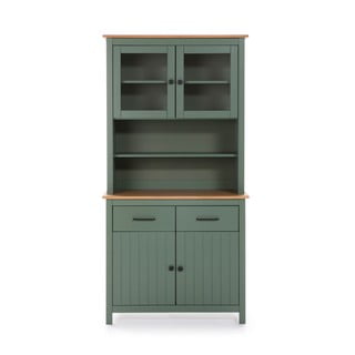 Vetrina verde-naturale in legno di pino 90x180 cm Miranda - Marckeric