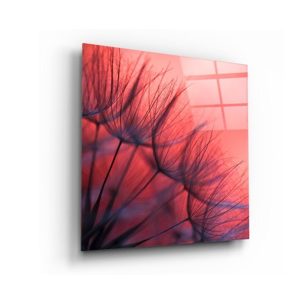 Pittura su vetro , 40 x 40 cm Red Dandelion - Insigne