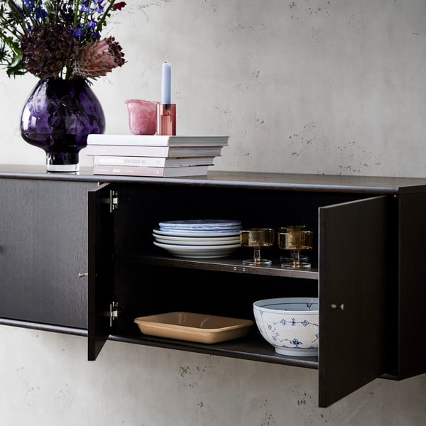 Cassettiera bassa marrone scuro in rovere 176x42 cm Mistral - Hammel Furniture-image-3