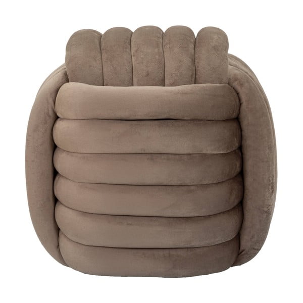 Poggiapiedi in velluto grigio-marrone Softy - Mauro Ferretti-image-2