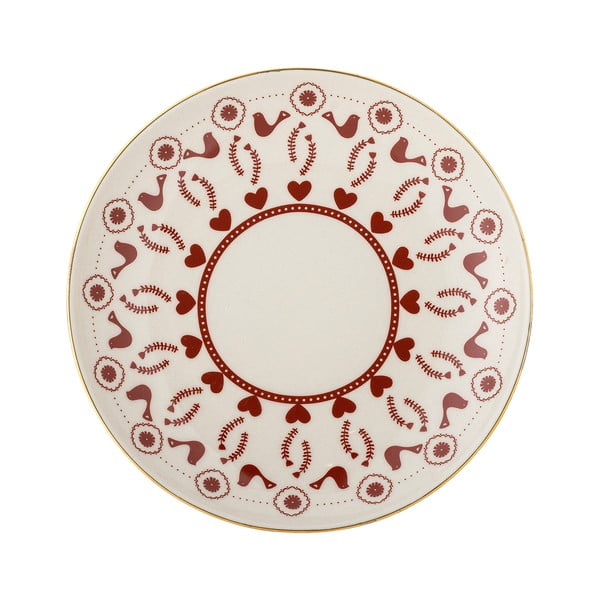 Piatto da dolce color crema in gres a tema natalizio ø 16 cm Jolly – Bloomingville