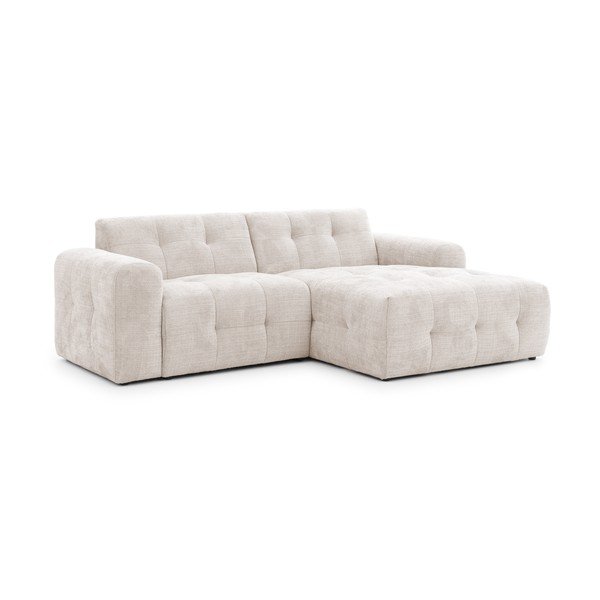 Divano angolare color crema (con penisola a destra/con chaise lounge) Melva – Ropez