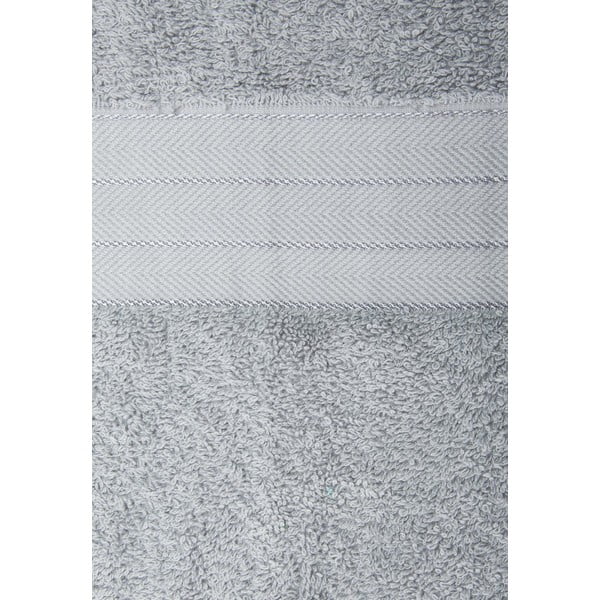 Set di 4 asciugamani in spugna di cotone grigio chiaro 50x100 cm - Good Morning-image-1