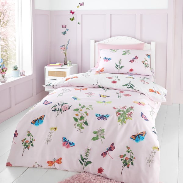 Biancheria da letto singola per bambini 135x200 cm Butterfly Garden - RHS