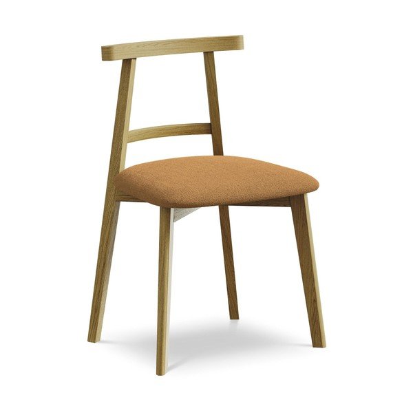 Sedia da pranzo color terracotta in legno massiccio Ohelo – Makamii