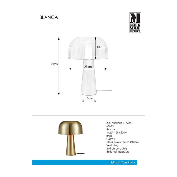 Lampada da tavolo in rame Blanca - Markslöjd-image-2