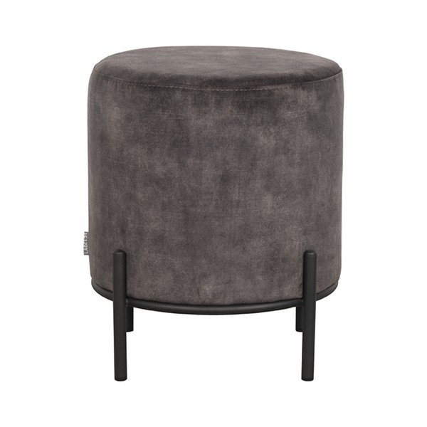 Sgabello in velluto grigio scuro Troy - LABEL51