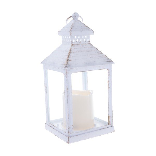 Lanterna a LED bianca con alimentazione a batteria (altezza totale 20 cm) – Dakls-image-1