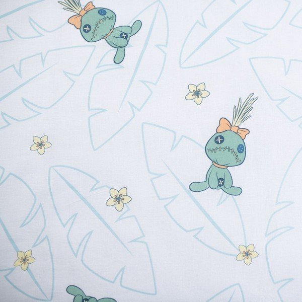 Set copripiumino e federa da bambini azzurro in cotone per culla 100x135 cm Lilo & Stitch "Tropical Hugs" – Jerry Fabrics-image-4