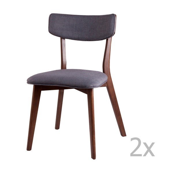 Set di 2 sedie da pranzo grigio scuro Lin - sømcasa