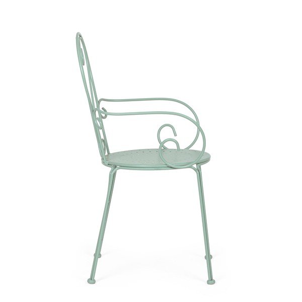 Sedia da esterno color menta in metallo Etienne – Bizzotto-image-3