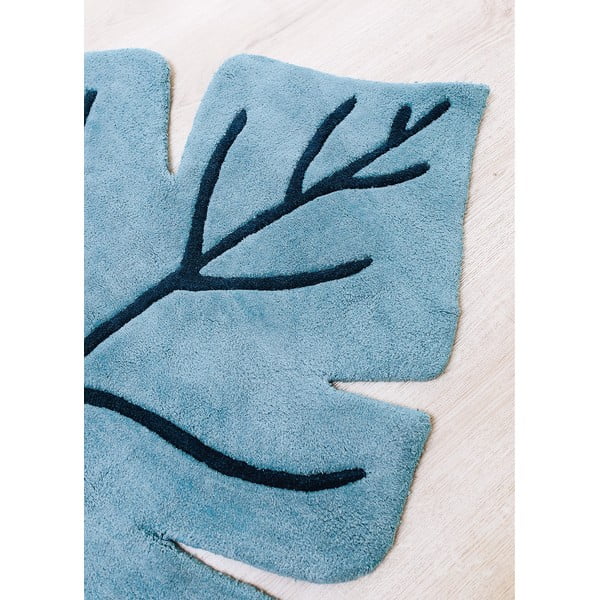 Tappeto blu per bambini 105x150 cm Monstera Leaf - Lilipinso-image-3