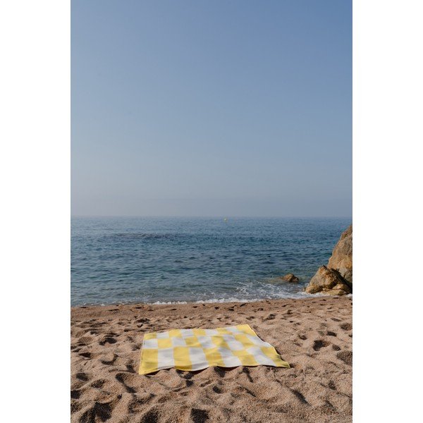 Telo mare giallo in cotone 100x160 cm Su – noo.ma-image-3