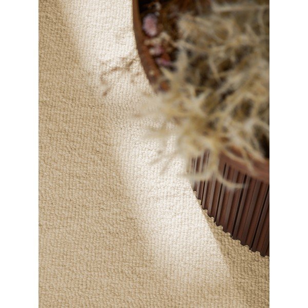 Tappeto rotondo beige in lana tessuto a mano ø 200 cm Puristic Knots – Elle Decoration-image-3