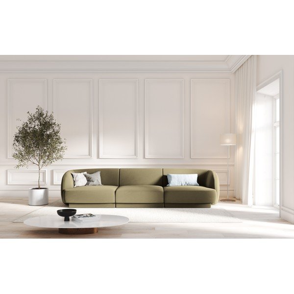 Divano in velluto verde 259 cm Miley - Micadoni Home-image-4