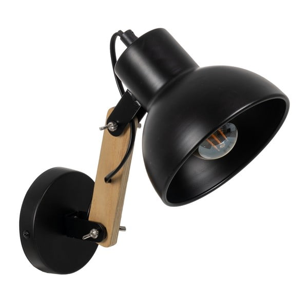 Lampada da parete in colore nero e naturale - Ixia-image-1