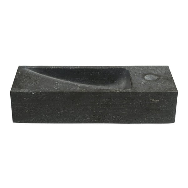 Lavabo nero in pietra 38x14 cm Blok – Sapho-image-3