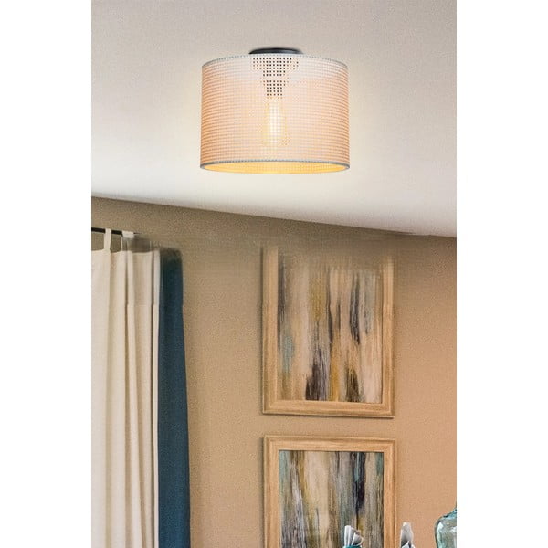 Plafoniera color crema con paralume in tessuto ø 30 cm Goza – Squid Lighting-image-1