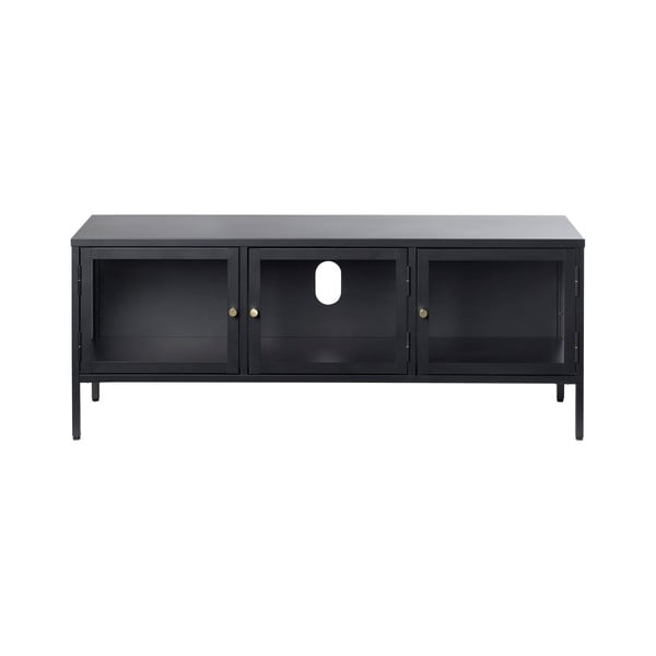 Tavolo TV in metallo nero 132x52 cm Carmel - Unique Furniture