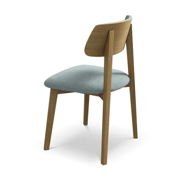 Sedia da pranzo blu in legno massiccio Niu – Makamii-image-3