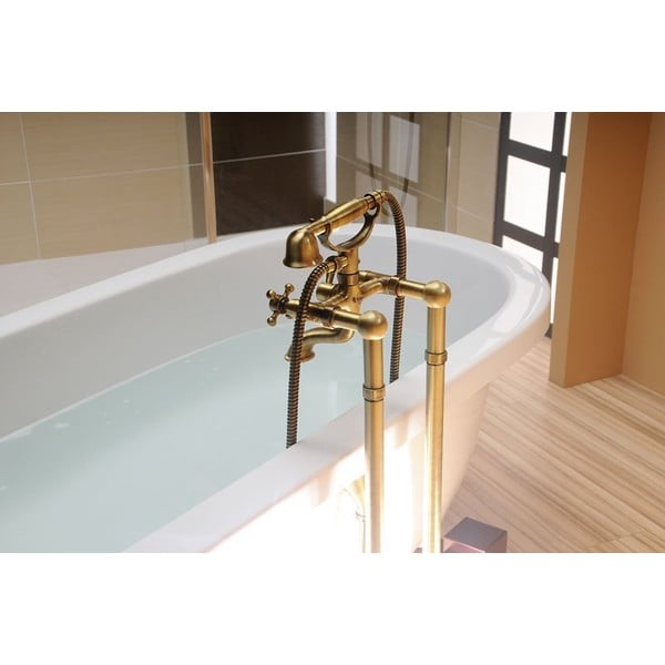 Rubinetto per vasca da bagno color bronzo da parete (con due uscite) Antea – Sapho-image-1