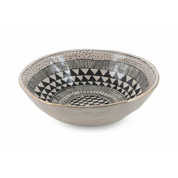 Černá mísa na salát z kameniny Villa d'Este Masai, průměr 23 cm-image-1