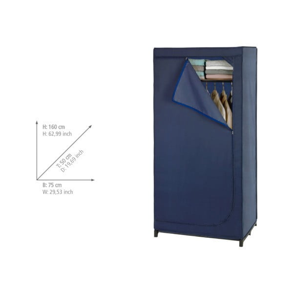 Armadio in tessuto blu 75x160 cm Business - Wenko-image-1