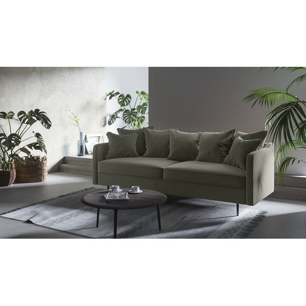 Divano in velluto grigio , 214 cm Esme - Ghado-image-1