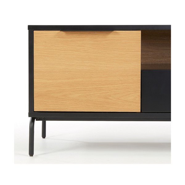 Tavolo TV nero e marrone SAVOI, 120 x 50 cm Savoi - Kave Home-image-1