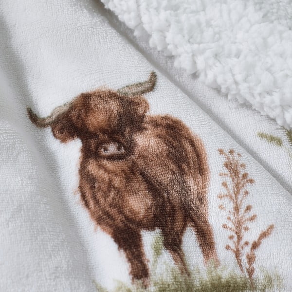 Coperta marrone e beige in micropile 130x170 cm Angus Highland Cow – Catherine Lansfield-image-2