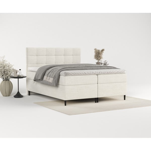 Letto boxspring crema con contenitore 180x200 cm Urbaneo - Maison de Rêve-image-4