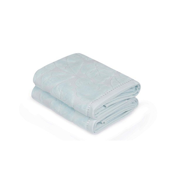 Set di 2 asciugamani blu Madame Coco Velver, 50 x 90 cm - Foutastic-image-2