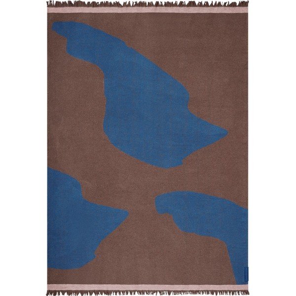 Coperta per TV burgundy/blu in cotone riciclato 130x175 cm Studio – Mette Ditmer Denmark