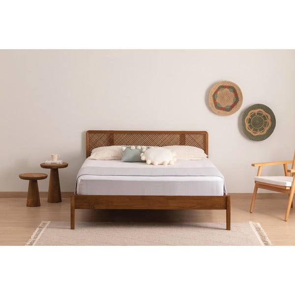 Letto matrimoniale marrone scuro in legno di abete rosso con doghe 180x200 cm Izabelya - Kalune Design-image-2