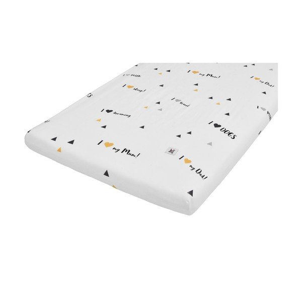 Lenzuolo baby in cotone I love, 80 x 160 cm I Love... - BELLAMY