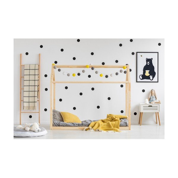 Letto Mila MN in legno di pino, 140 x 190 cm - Adeko-image-1