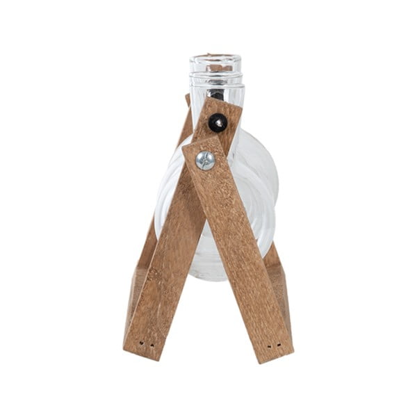 Vaso in vetro/legno di colore naturale Cutting - Esschert Design-image-2