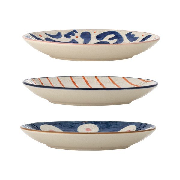 Set di piatti da dolce bianchi/blu in gres 3 pz ø 16 cm Eviaya – Bloomingville-image-2