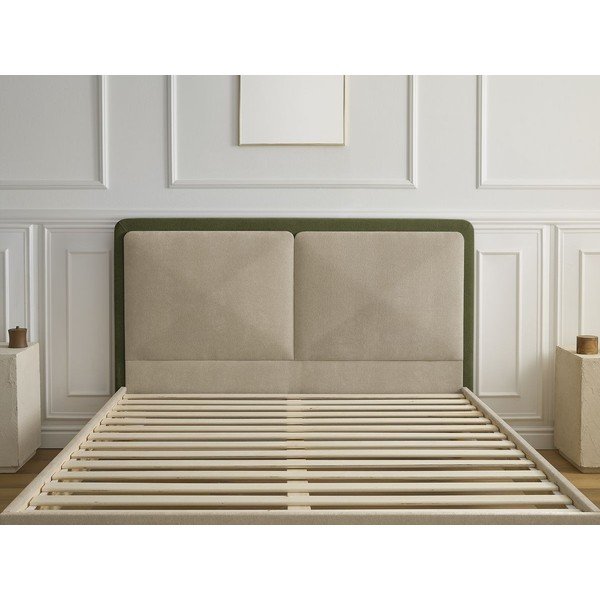 Letto matrimoniale imbottito verde imbottito con rete inclusa 180x200 cm Mara – Bobochic Paris-image-4