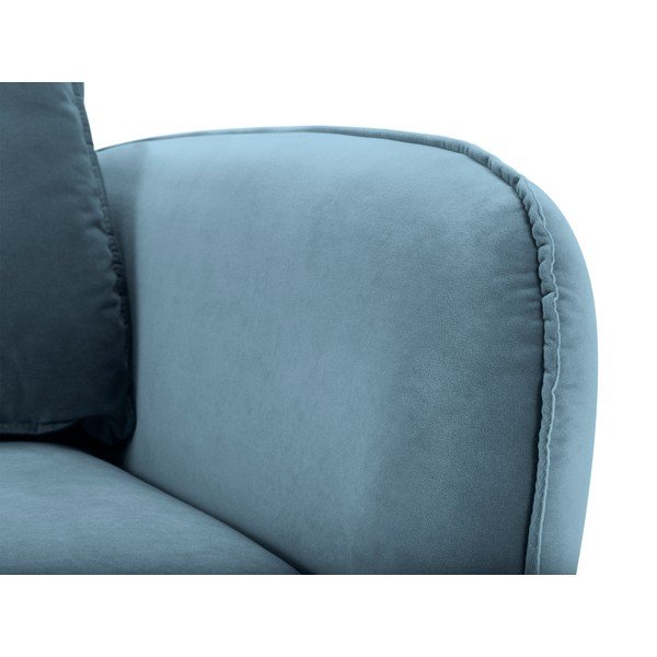 Poltrona in velluto azzurro con gambe nere Lento - Kooko Home-image-3