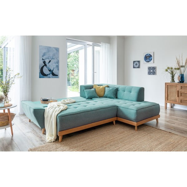 Divano letto angolare turchese (angolo destro) Dazzling Daisy - Miuform-image-4
