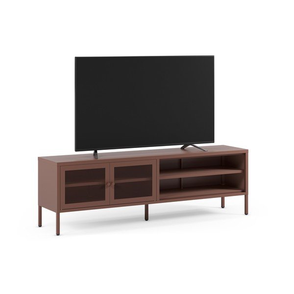 Mobile TV burgundy in metallo 160x50x35 cm Fayna – Marckeric-image-1