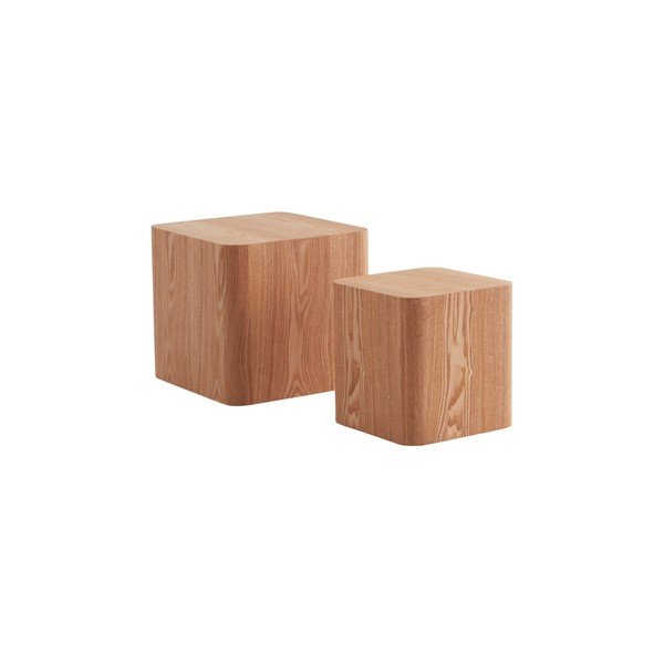 Set di tavolini con effetto frassino 2 pz 40x40 cm Cubo – Jotex