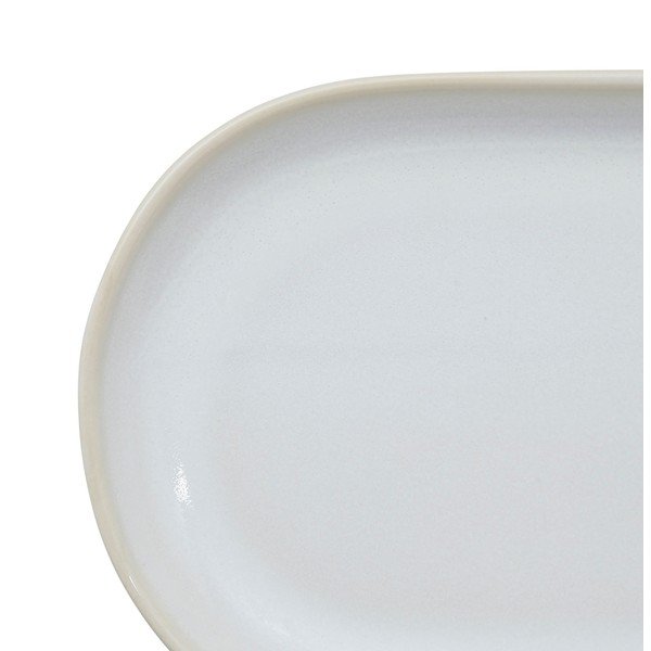 Piatto in gres bianco Flore - Côté Table-image-1