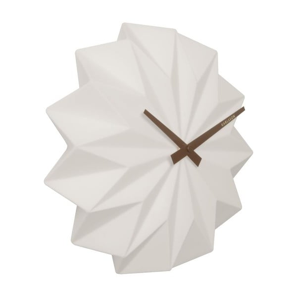 Bílé nástěnné hodiny Karlsson Origami Ceramic-image-1