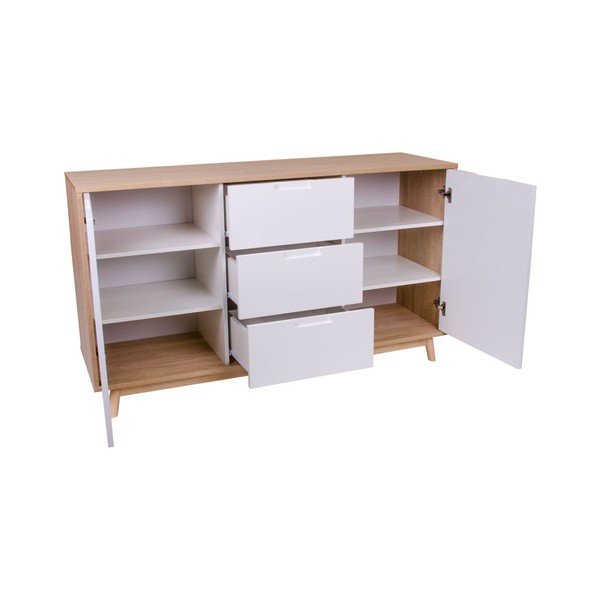 Cassettiera bianca con corpo in legno Copenhagen - House Nordic-image-3