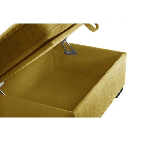 Pouf giallo con contenitore Serena - Jalouse Maison-image-1