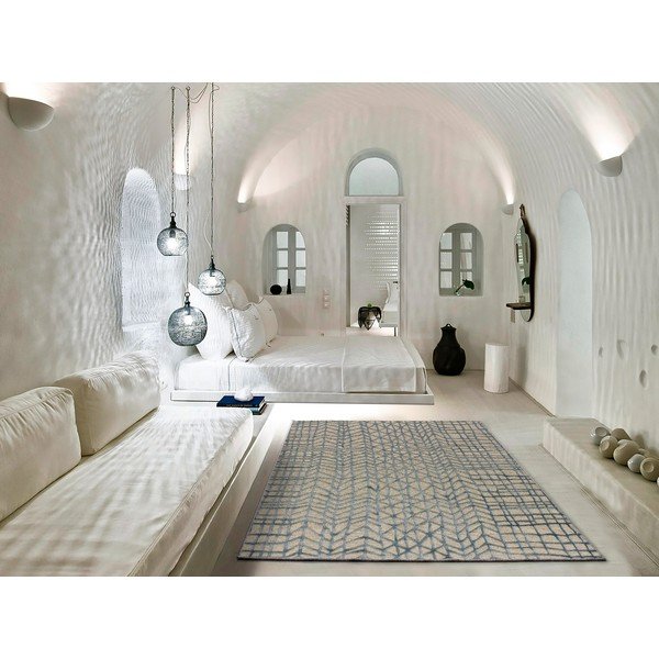 Tappeto blu-beige 230x160 cm Cata - Universal-image-1